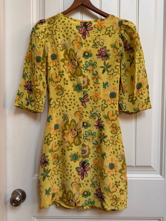 Le Fou Wilfred Tango Silk Yellow Floral Mini Dress. Size 6 - Picture 3 of 10